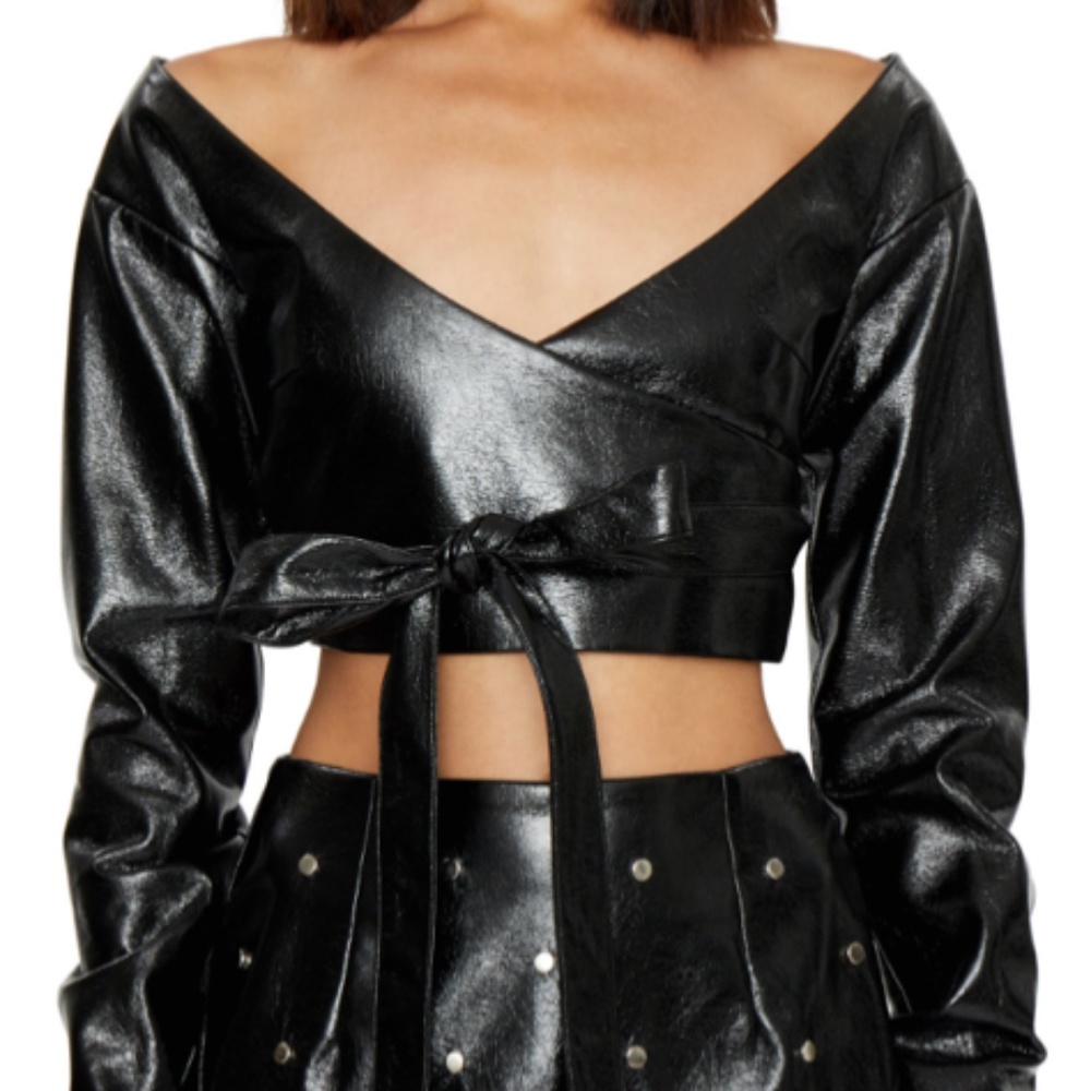 Danielle Guizio Patent Leather Top